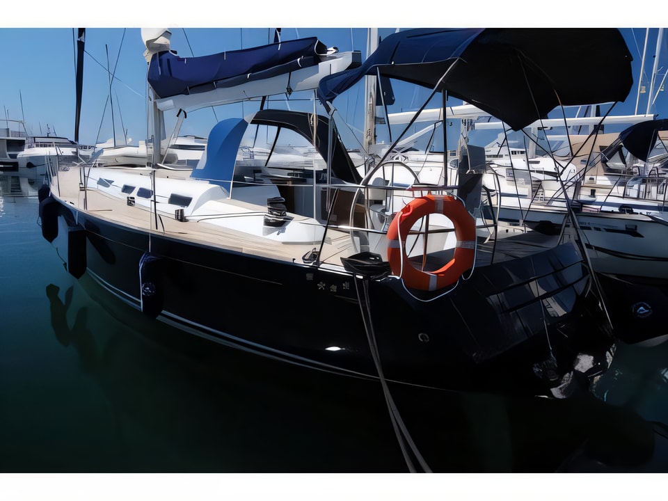 Exterior overview of Grand Soleil 50 sail boat for charter from Krk Marina Punat in the Istria / Kvarner sailing area Croatia