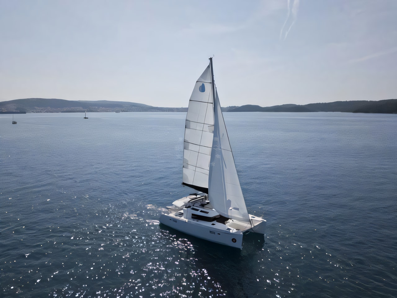 Exterior overview of Lagoon 450 catamaran for charter from Seget Donji Marina Baotic in the Split sailing area Croatia