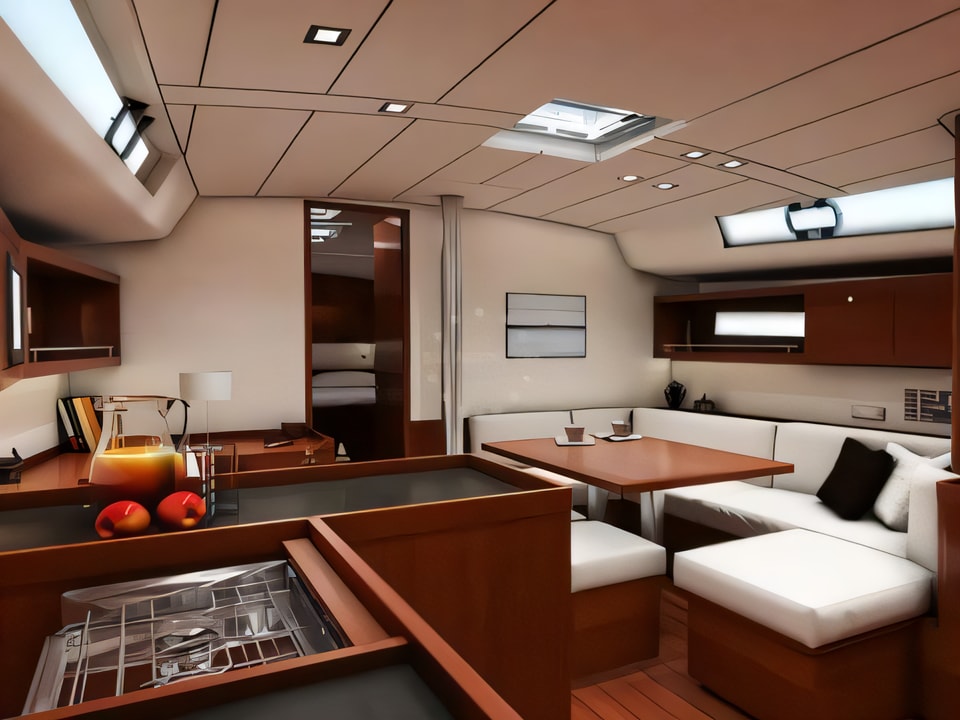 Interior of Oceanis 45 sail boat with 4 cabins Croatia yacht charter