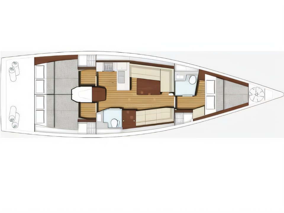 Xp 44 yacht layout 3 cabins Croatia charter
