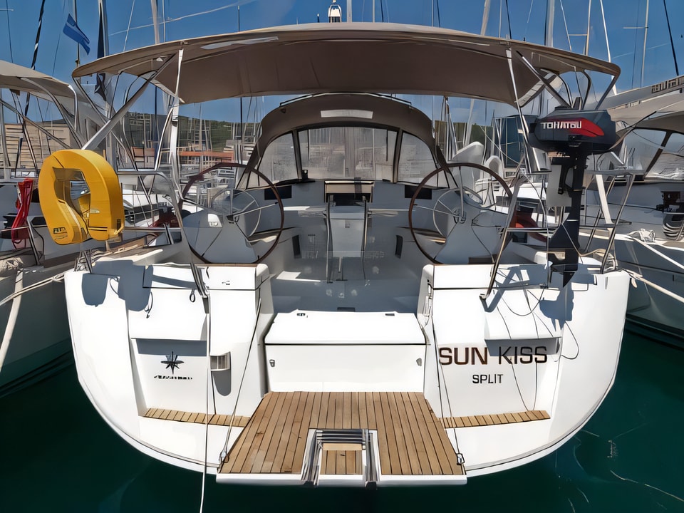 Exterior overview of Sun Odyssey 439 sail boat for charter from Split ACI Marina in the Split sailing area Croatia