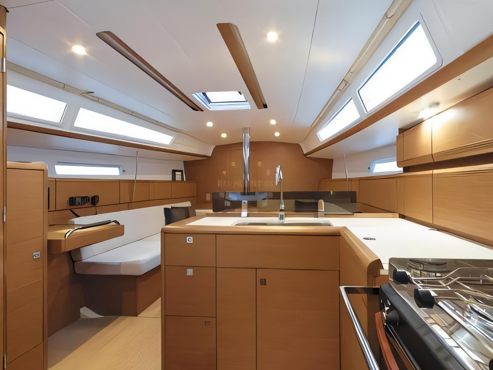 Interior of Sunsail 38 sail boat with 3 cabins Croatia yacht charter