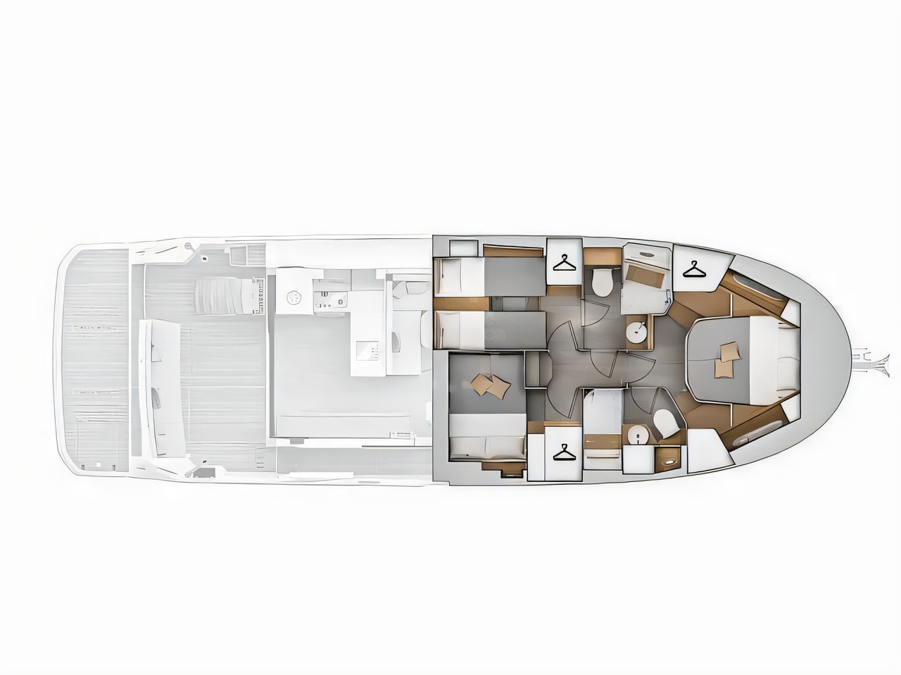 Interior of Swift Trawler 48 motor boat with 3 cabins Croatia yacht charter