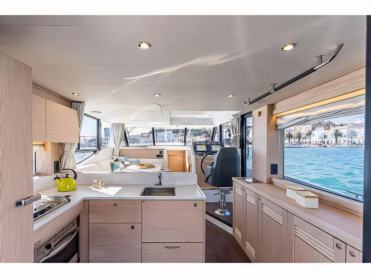 Layout of Swift Trawler 48 motor boat with 3 cabins Croatia yacht charter