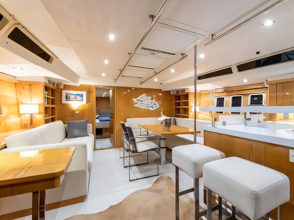 Interior of Hanse 630 sail boat with 3 cabins Croatia yacht charter