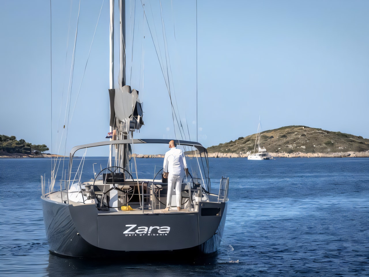 Layout of Hanse 630 sail boat with 3 cabins Croatia yacht charter
