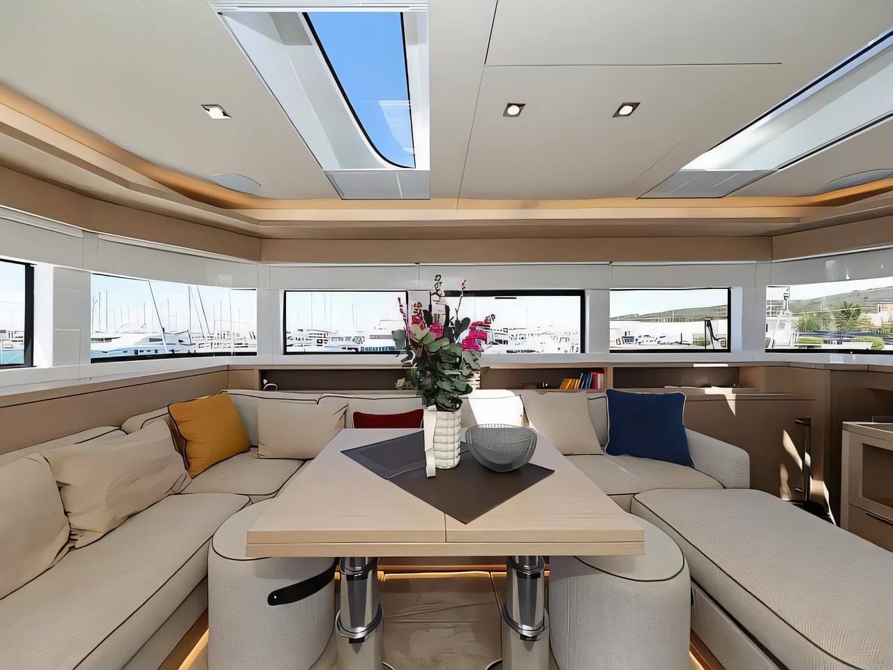 Layout of Lagoon 55_5 Cabins catamaran with 4 cabins Croatia yacht charter