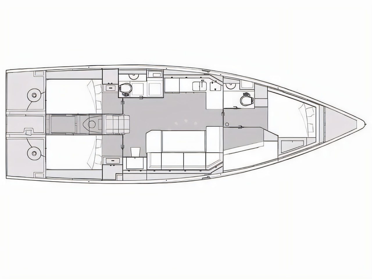 Interior of Elan Impression 43 sail boat with 4 cabins Croatia yacht charter