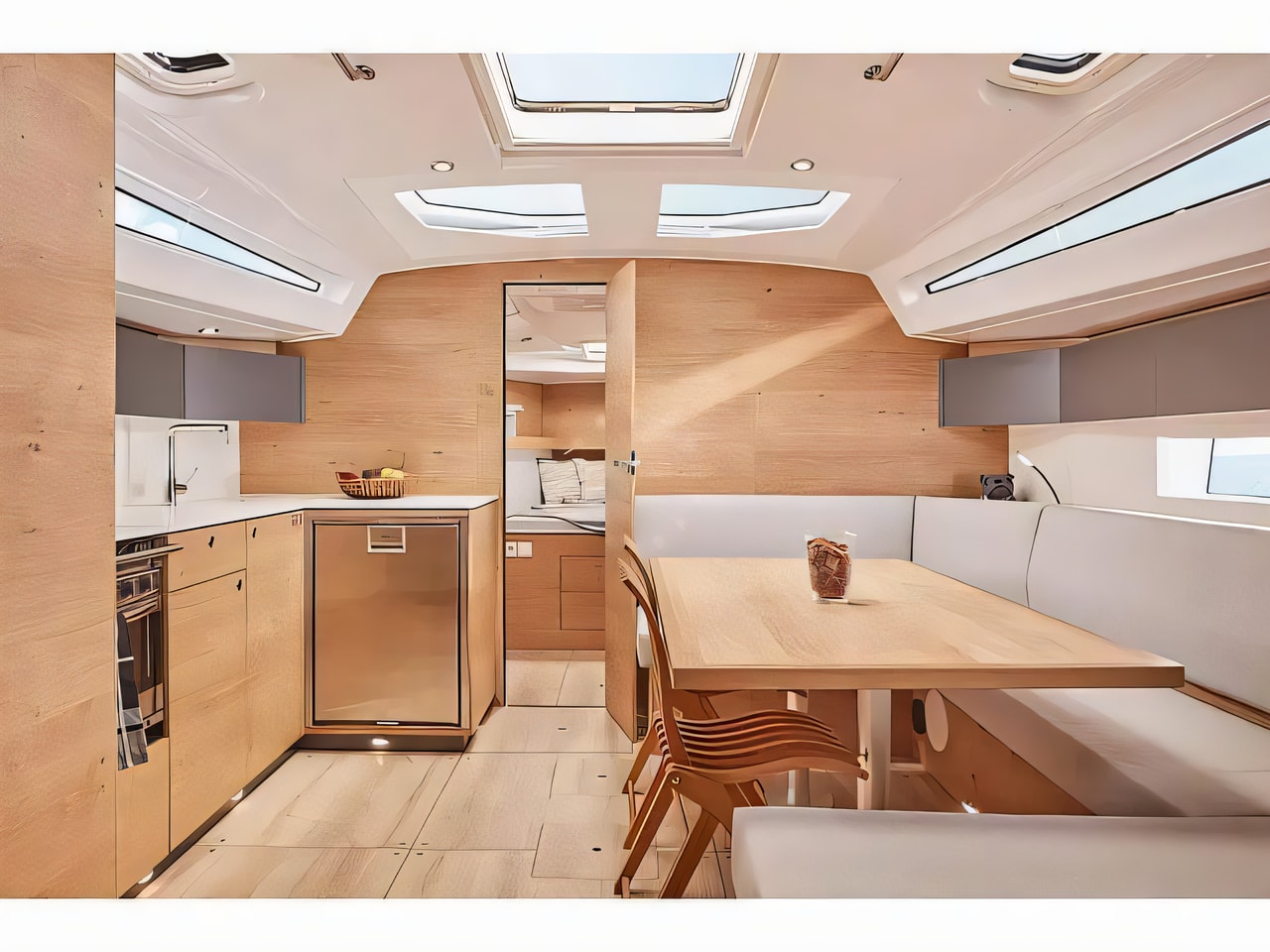 Layout of Elan Impression 43 sail boat with 4 cabins Croatia yacht charter
