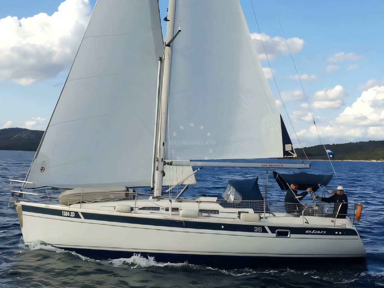 Exterior overview of Elan 36 sail boat for charter from Zadar Marina Zadar in the Zadar sailing area Croatia