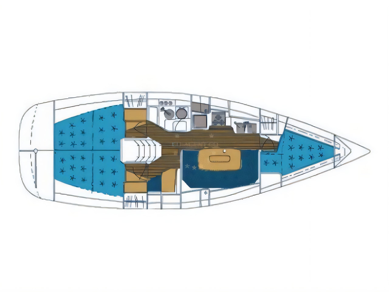Interior of Elan 36 sail boat with 3 cabins Croatia yacht charter