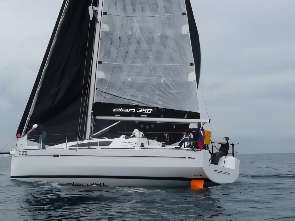 Exterior overview of Elan 350 Performance sail boat for charter from Biograd Kornati in the Zadar sailing area Croatia