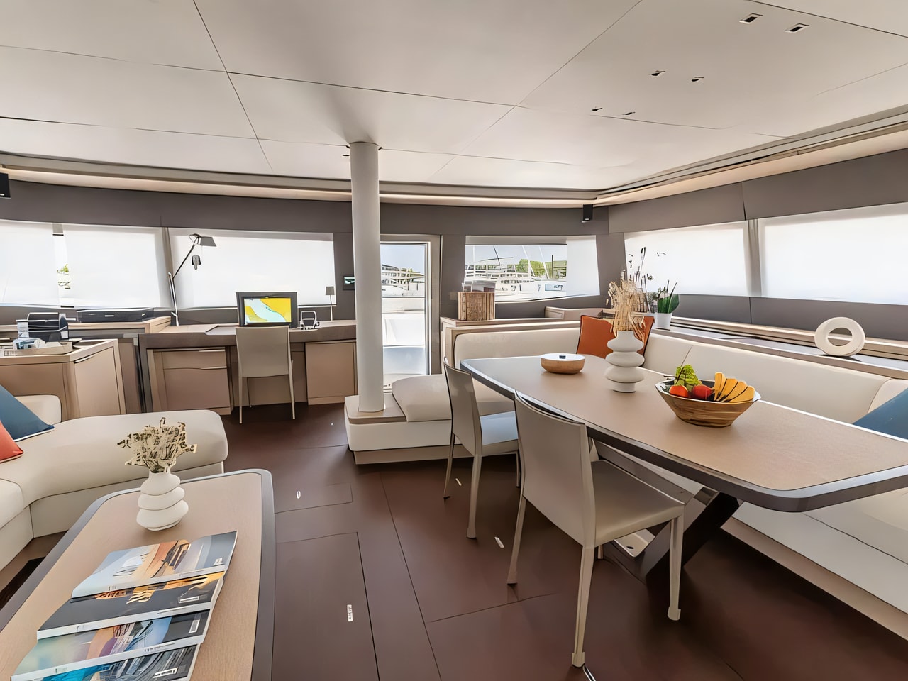 Layout of Lagoon Sixty 5 catamaran with 4 cabins Croatia yacht charter