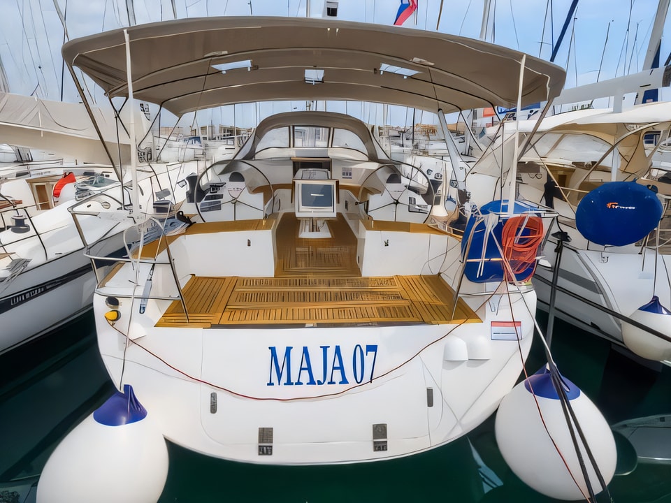 Exterior overview of Elan 514 Impression sail boat for charter from Pirovac in the Sibenik sailing area Croatia