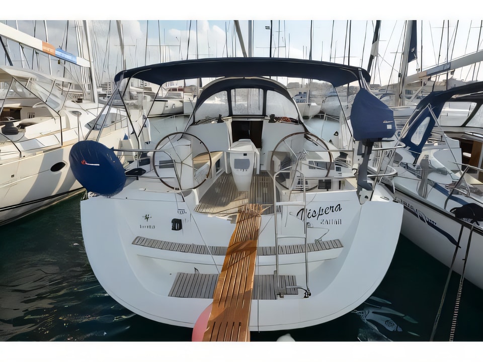 Exterior overview of Sun Odyssey 42i sail boat for charter from Biograd Kornati in the Zadar sailing area Croatia