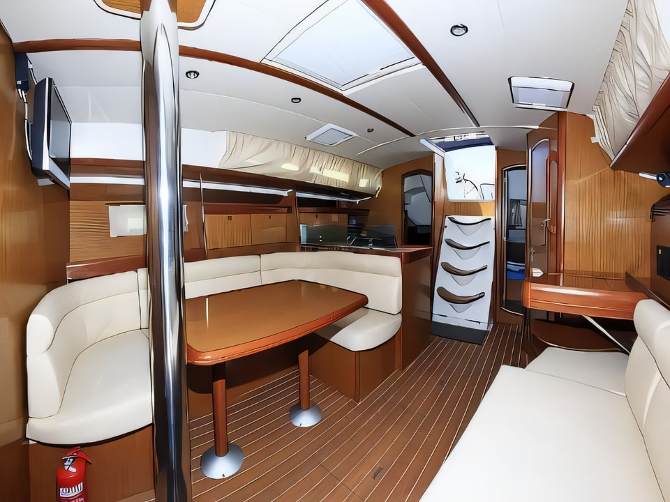 Interior of Sun Odyssey 42i sail boat with 3 cabins Croatia yacht charter