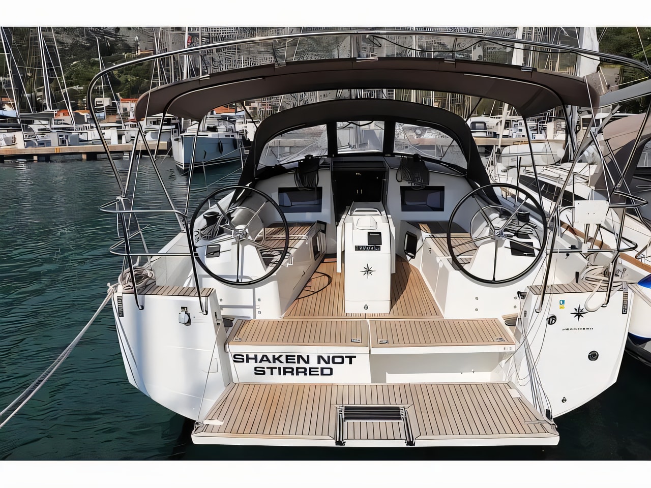 Exterior overview of Sun Odyssey 410 sail boat for charter from Dubrovnik ACI Marina in the Dubrovnik sailing area Croatia