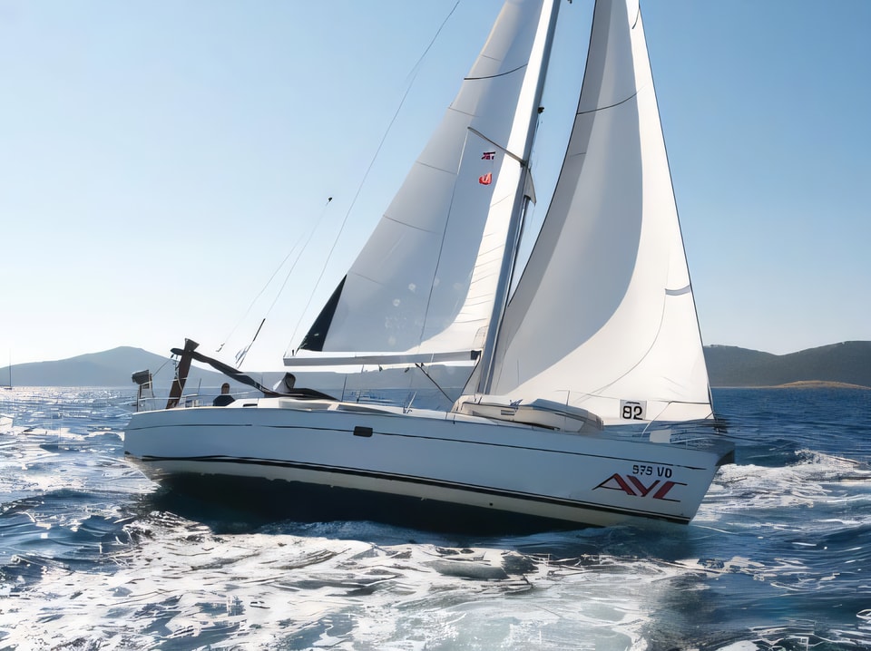 Exterior overview of Sun Odyssey 40 sail boat for charter from Vodice ACI Marina in the Sibenik sailing area Croatia