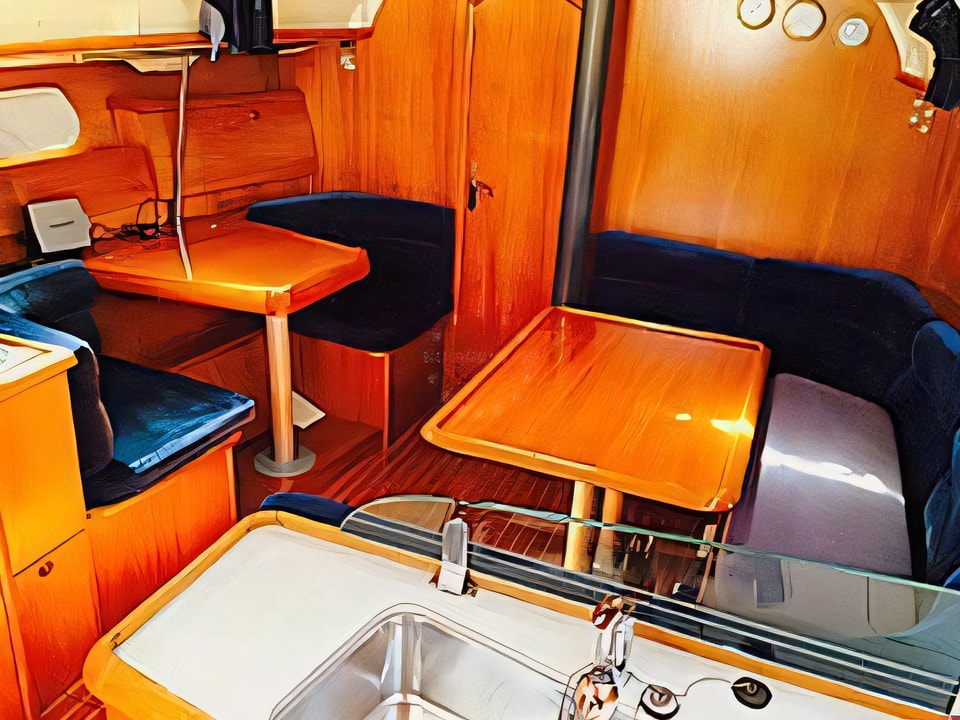 Interior of Sun Odyssey 40 sail boat with 3 cabins Croatia yacht charter