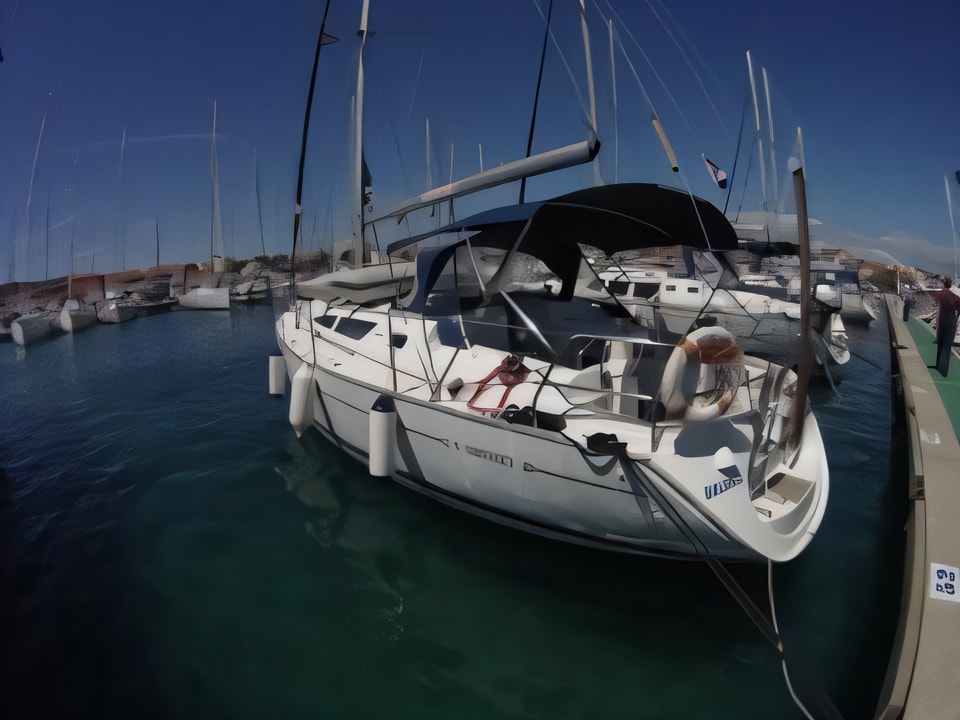 Exterior overview of Sun Odyssey 40 sail boat for charter from Vodice ACI Marina in the Sibenik sailing area Croatia