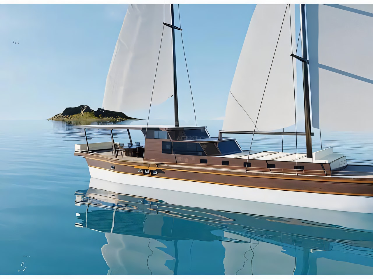 Exterior overview of Gulet Patronice gulet or cruiser for charter from Omis City Port in the Split sailing area Croatia