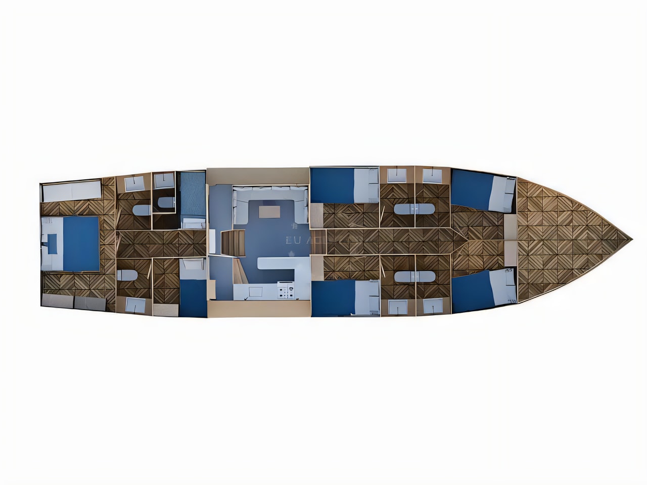Interior of Gulet Patronice gulet or cruiser with 5 cabins Croatia yacht charter