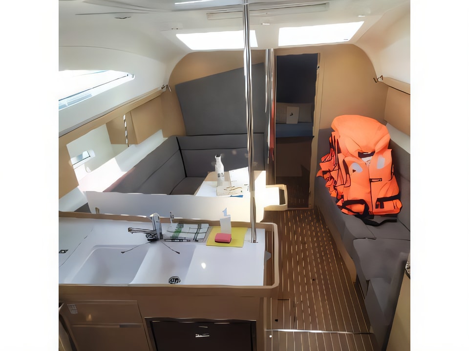 Interior of Elan Impression 40 sail boat with 3 cabins Croatia yacht charter