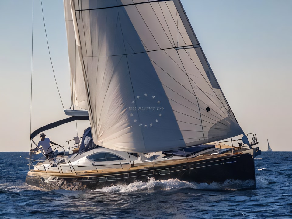 Exterior overview of Sun Odyssey 54DS sail boat for charter from Primosten Marina Kremik in the Sibenik sailing area Croatia