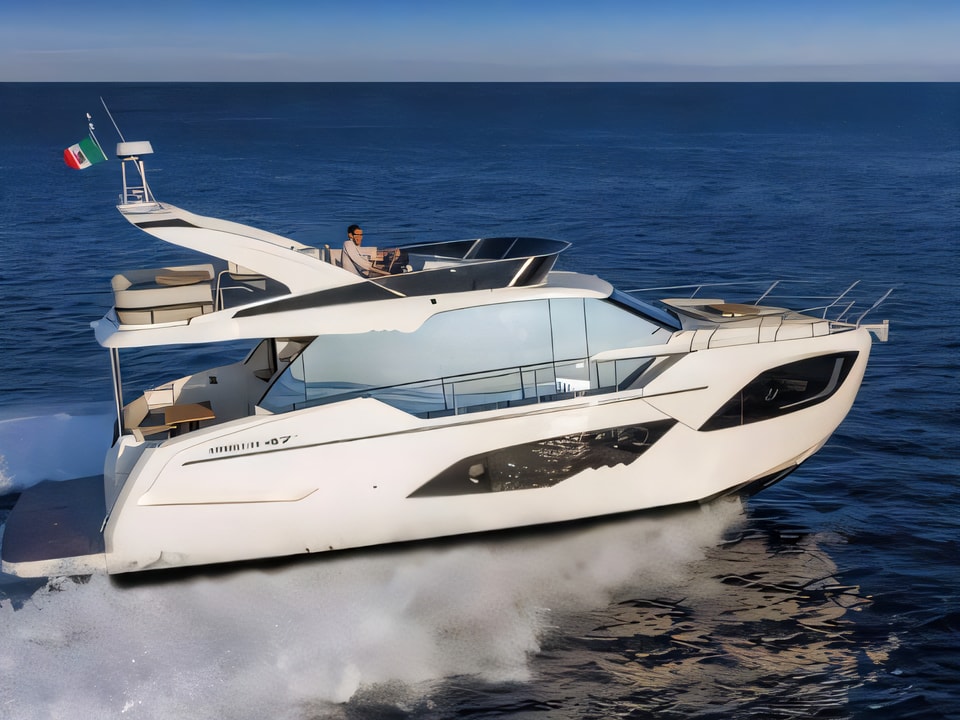Absolute 47 Fly motor yacht for charter from Sibenik / Marina Mandalina Sibenik sailing area Croatia