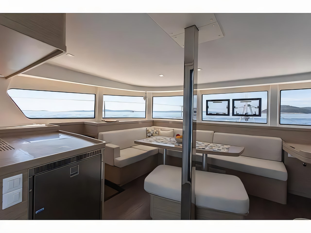 Layout of Lagoon 42 catamaran with 6 cabins Croatia yacht charter