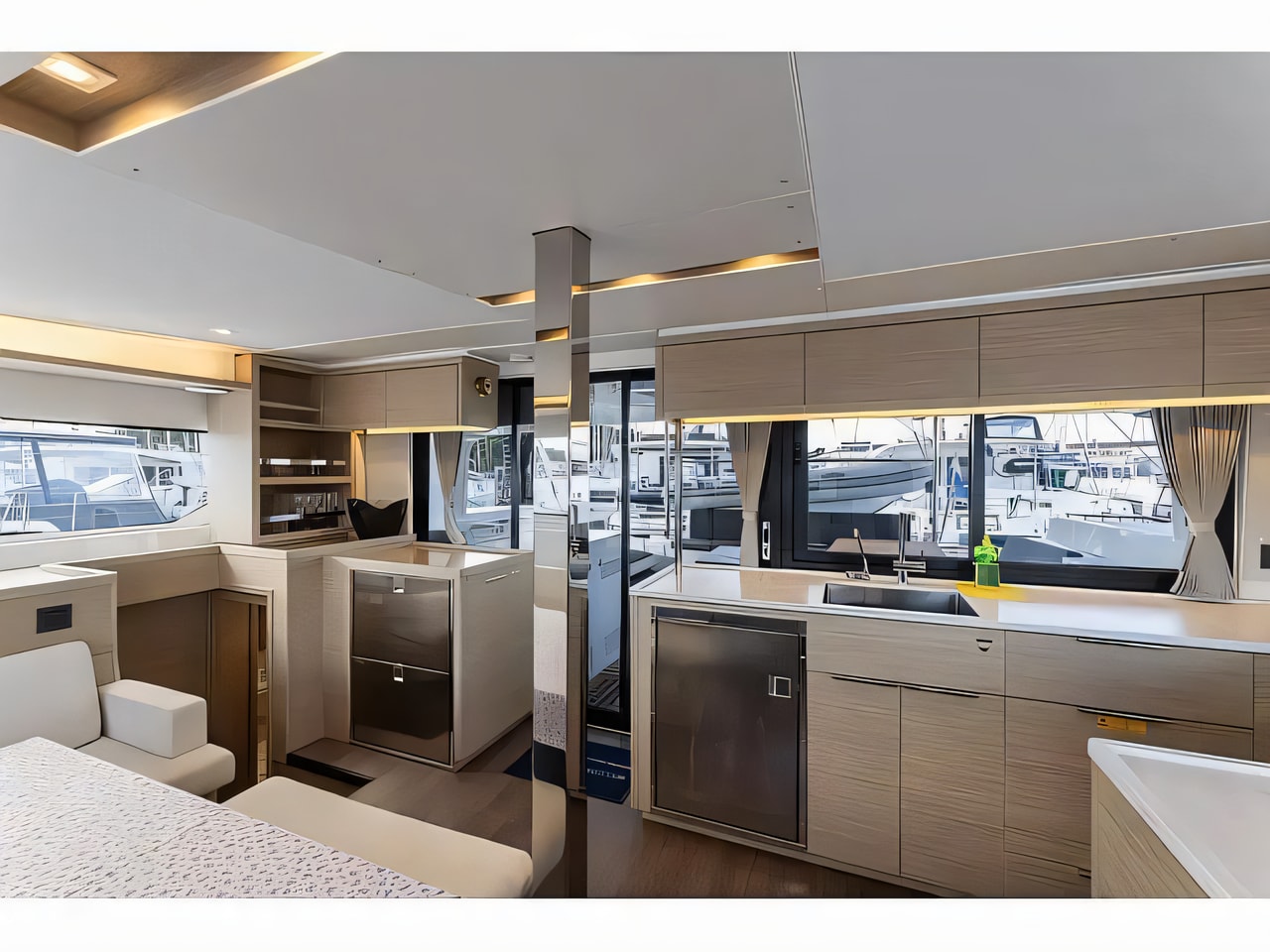 Layout of Lagoon 46 catamaran with 6 cabins Croatia yacht charter