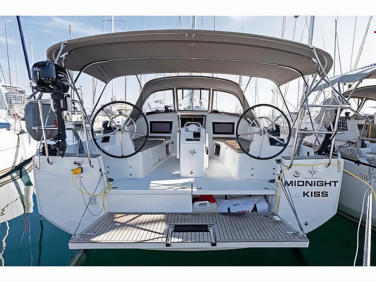 Exterior overview of Sun Odyssey 410 sail boat for charter from Split ACI Marina in the Split sailing area Croatia