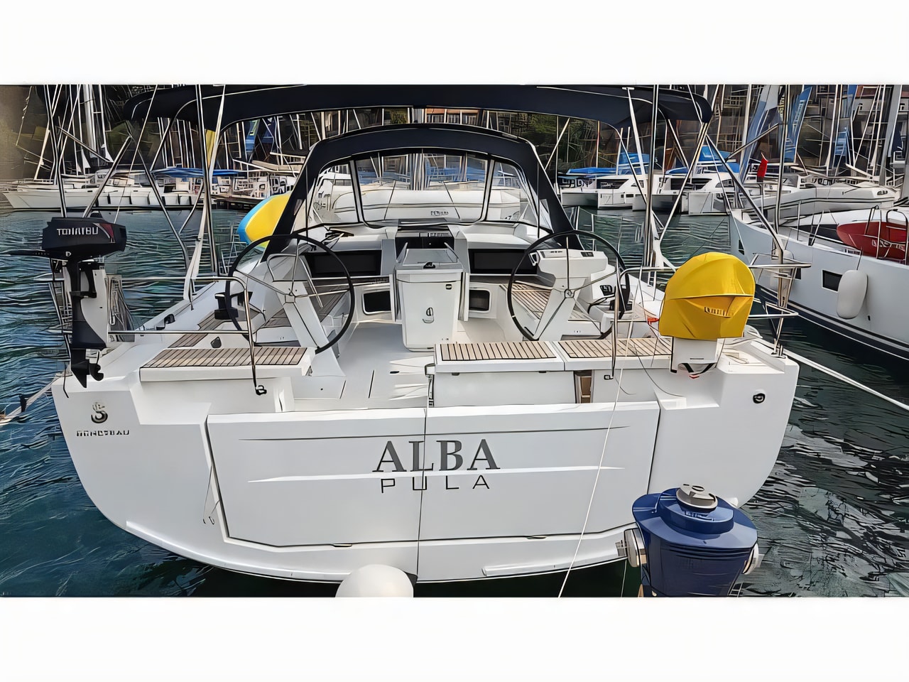 Exterior overview of Oceanis 51.1 sail boat for charter from Dubrovnik ACI Marina in the Dubrovnik sailing area Croatia