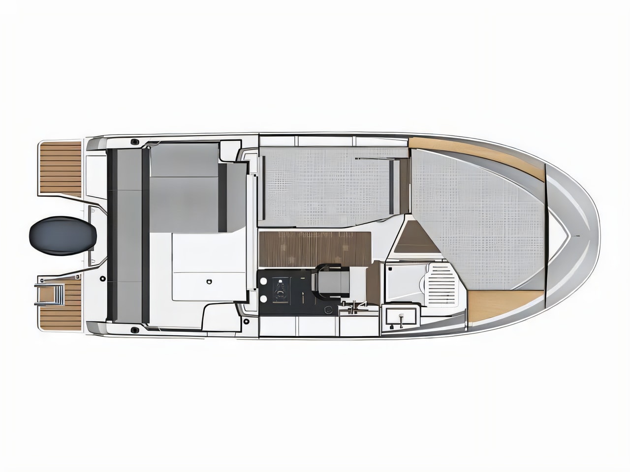 Interior of Merry Fisher 795 motor boat with 1 cabins Croatia yacht charter