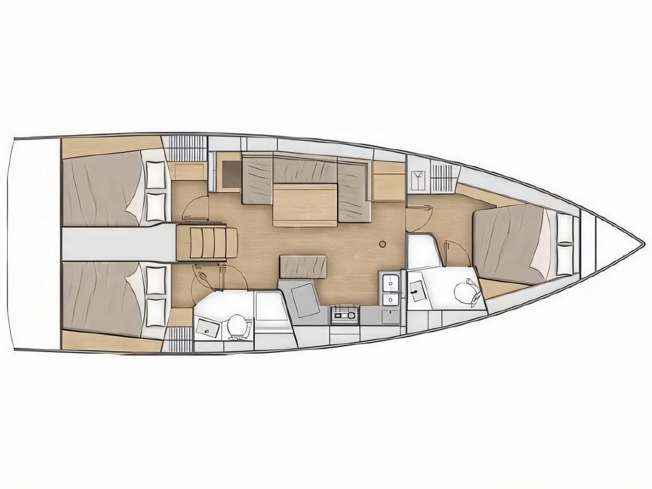 Interior of Oceanis 40.1 sail boat with 3 cabins Croatia yacht charter