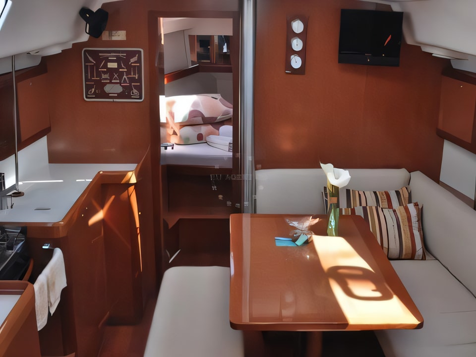 Interior of Oceanis 40 sail boat with 3 cabins Croatia yacht charter