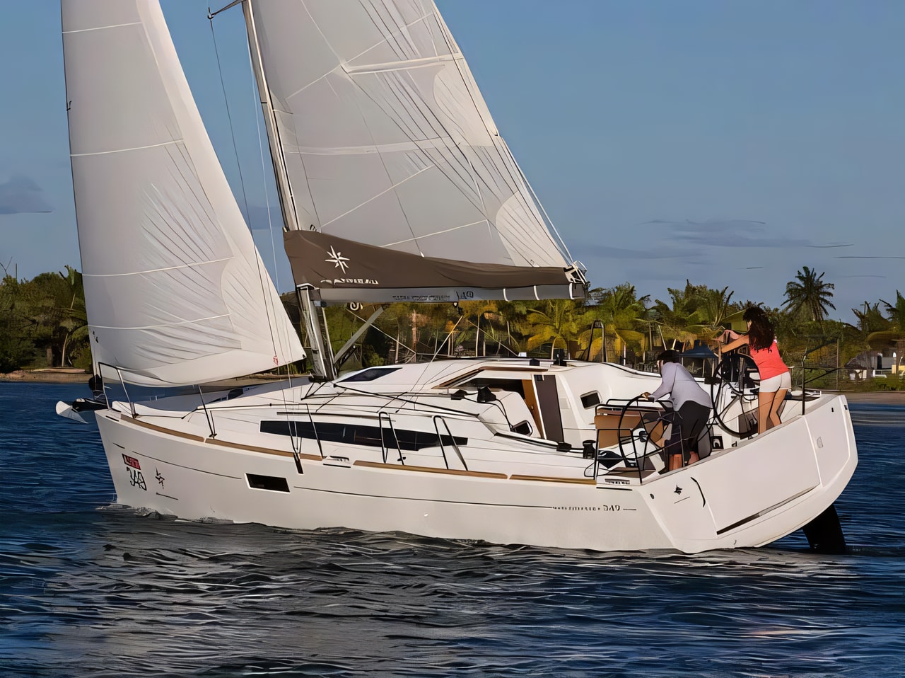 Exterior overview of Sun Odyssey 349 sail boat for charter from Drage Marina in the Zadar sailing area Croatia