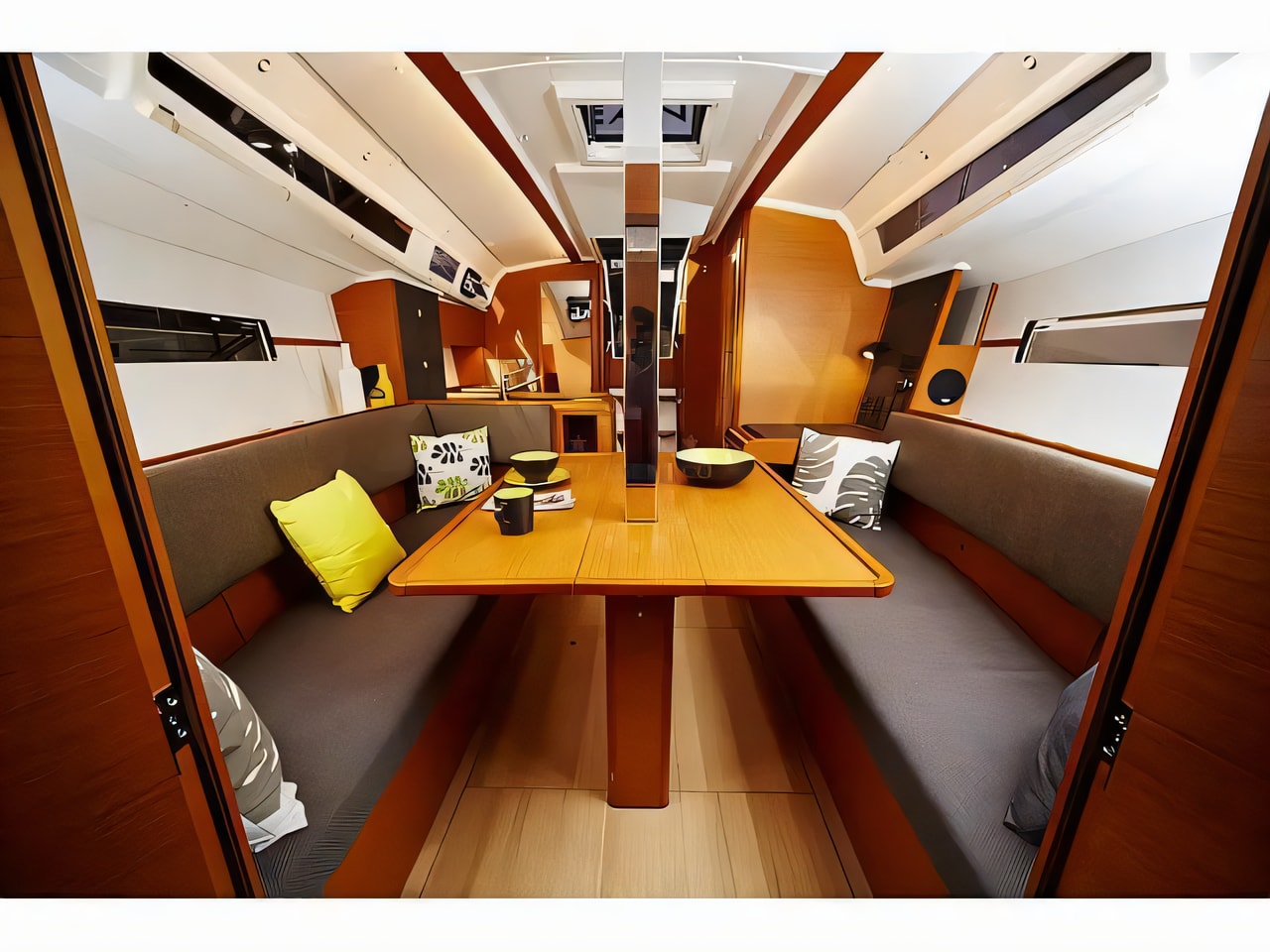Layout of Sun Odyssey 349 sail boat with 3 cabins Croatia yacht charter