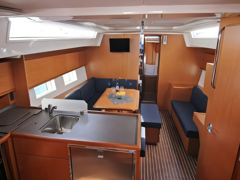 Interior of BAVARIA C 45 BT sail boat with 5 cabins Croatia yacht charter