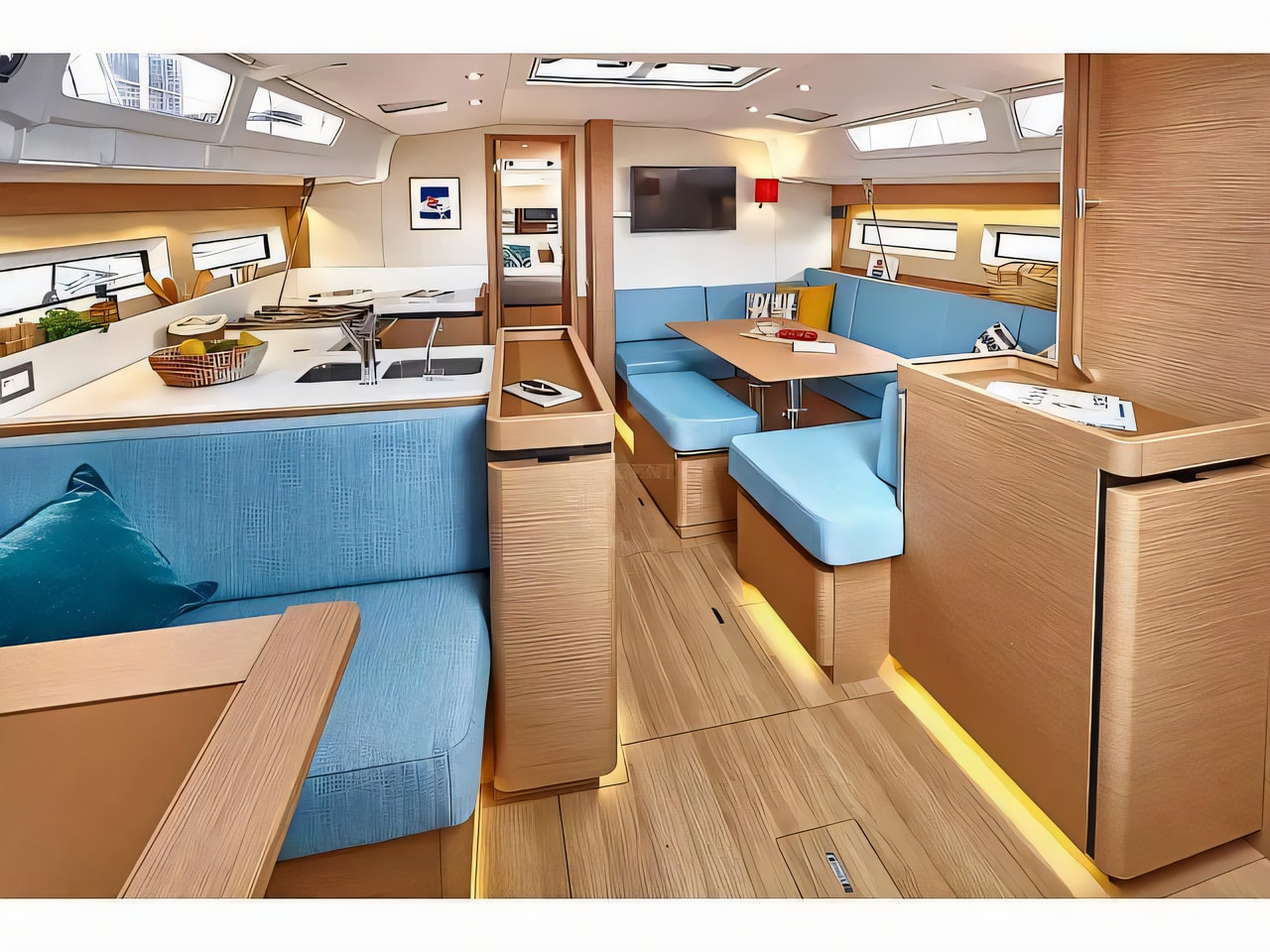 Layout of Sun Odyssey 490 sail boat with 5 cabins Croatia yacht charter