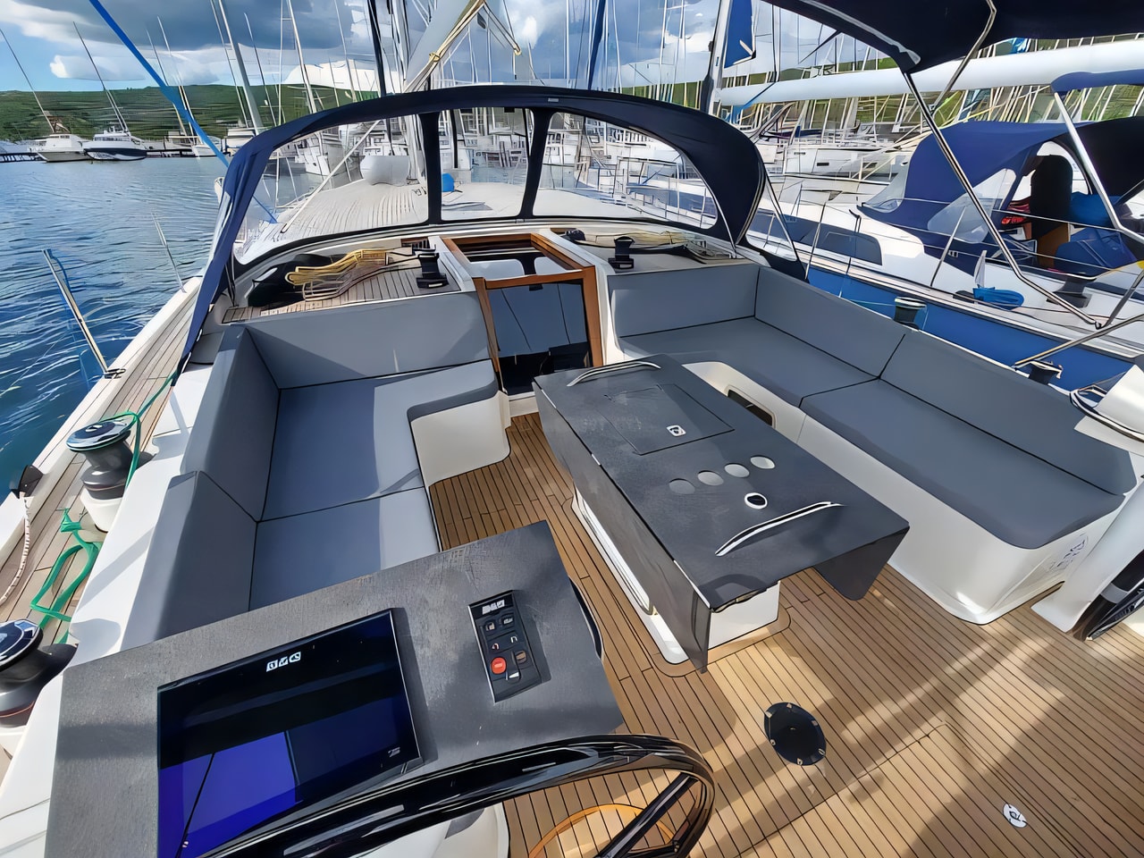 Interior of D&D Kufner 50 I. sail boat with 5 cabins Croatia yacht charter