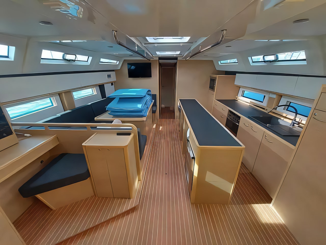 Layout of D&D Kufner 50 I. sail boat with 5 cabins Croatia yacht charter