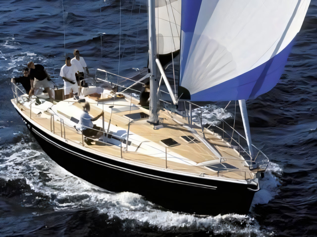 Exterior overview of Elan 45 sail boat for charter from Sukosan Marina Dalmacija in the Zadar sailing area Croatia