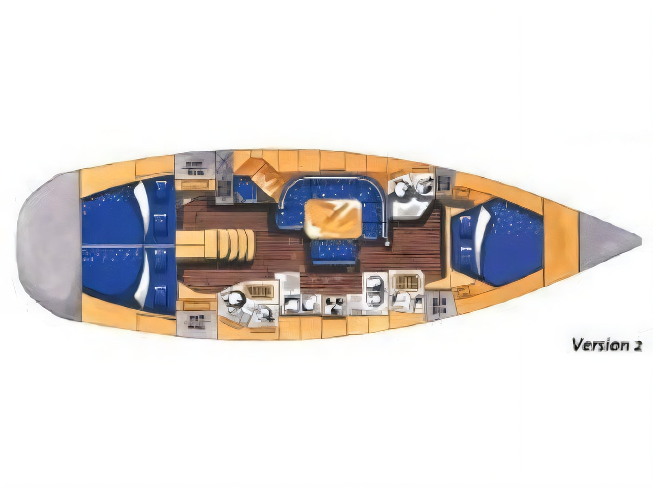 Interior of Elan 45 sail boat with 3 cabins Croatia yacht charter