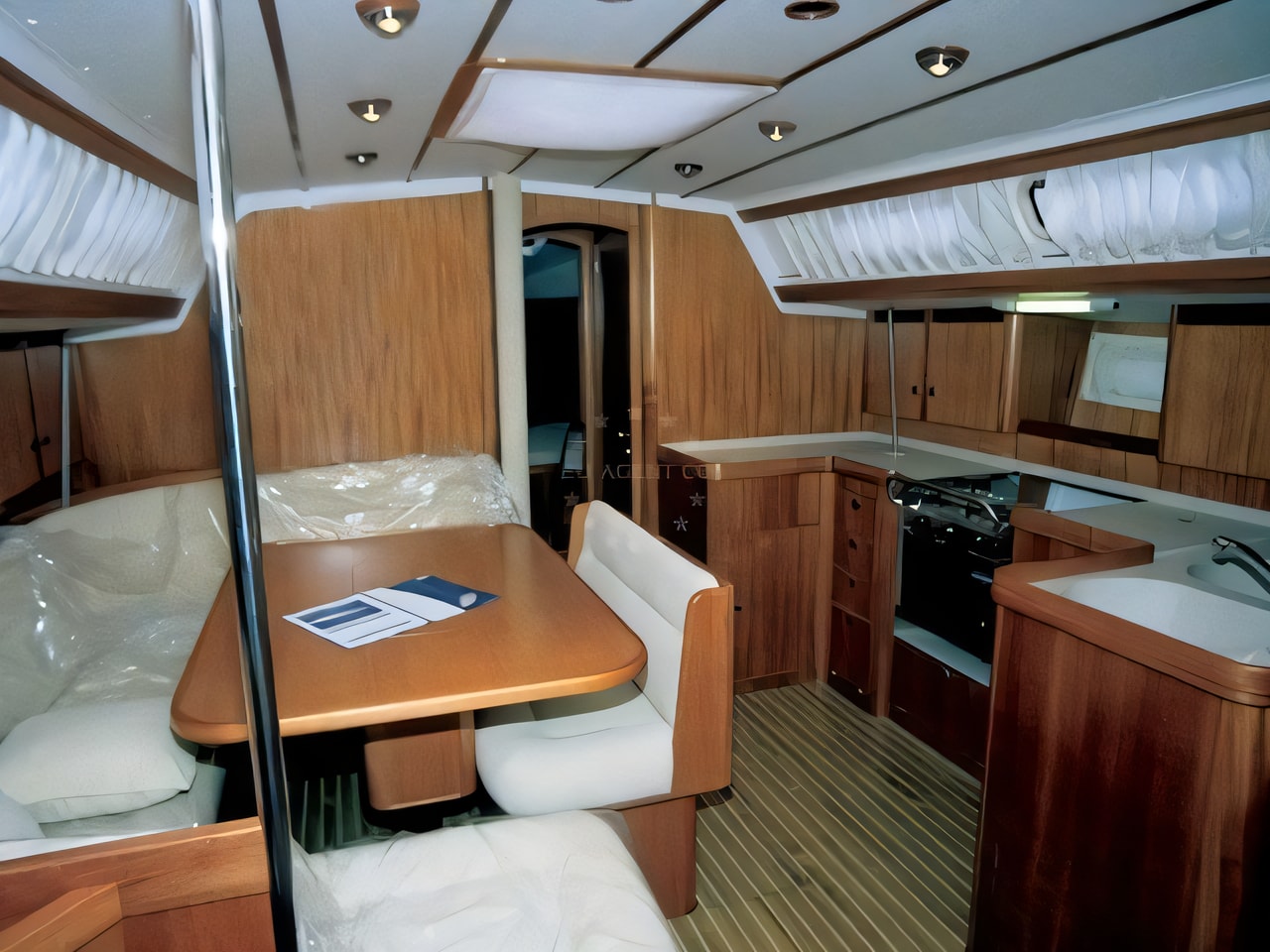 Layout of Elan 45 sail boat with 3 cabins Croatia yacht charter
