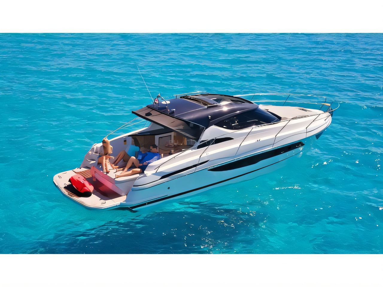 Exterior overview of Focus Power 36 Hard Top motor boat for charter from Sukosan Marina Dalmacija in the Zadar sailing area Croatia