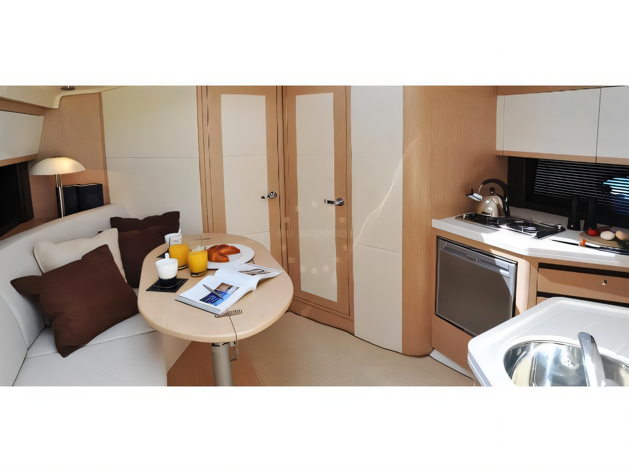 Layout of Focus Power 36 Hard Top motor boat with 2 cabins Croatia yacht charter