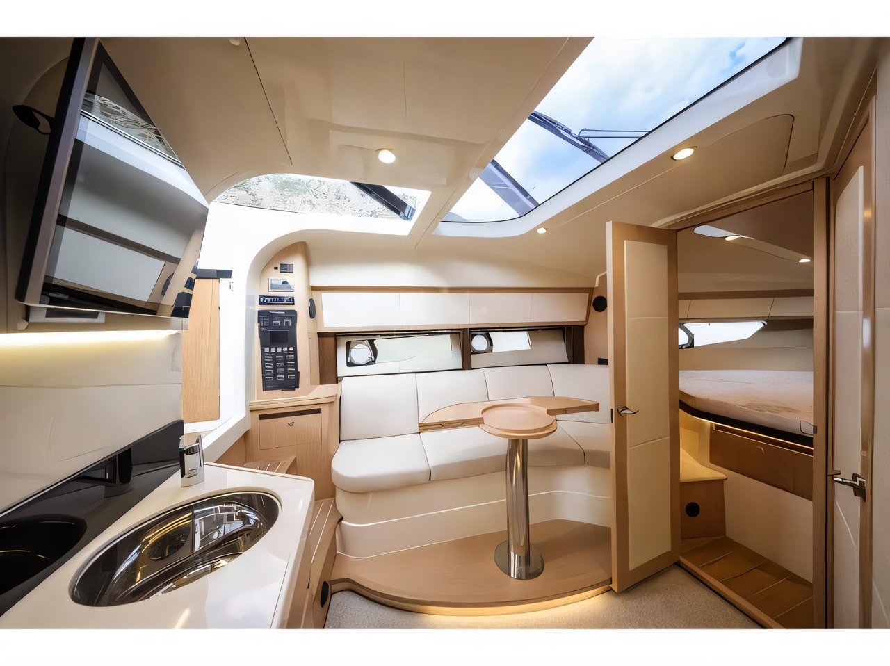 Layout of Focus Power 36 Hard Top motor boat with 2 cabins Croatia yacht charter