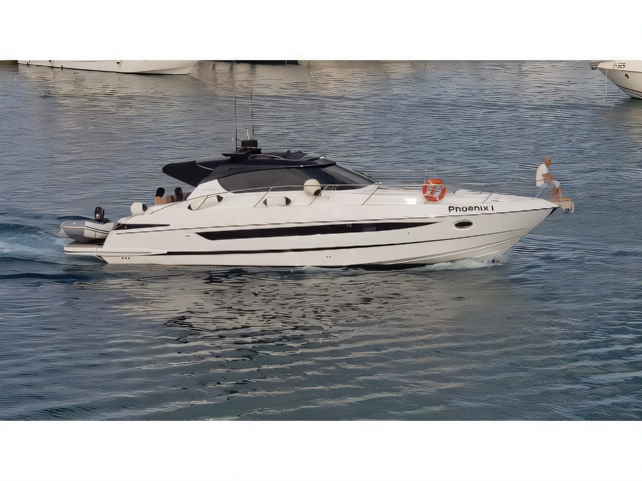 Exterior overview of Focus Power 44 Hard Top motor boat for charter from Sukosan Marina Dalmacija in the Zadar sailing area Croatia