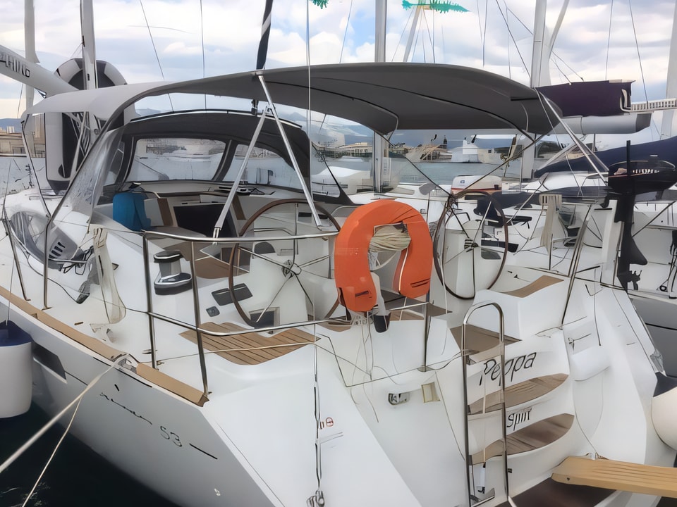Exterior overview of Jeanneau 53 sail boat for charter from Split ACI Marina in the Split sailing area Croatia